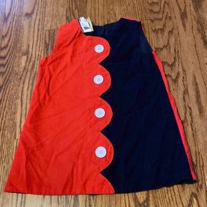 Navy and Orange Beaufort Bonnet Dress -2T